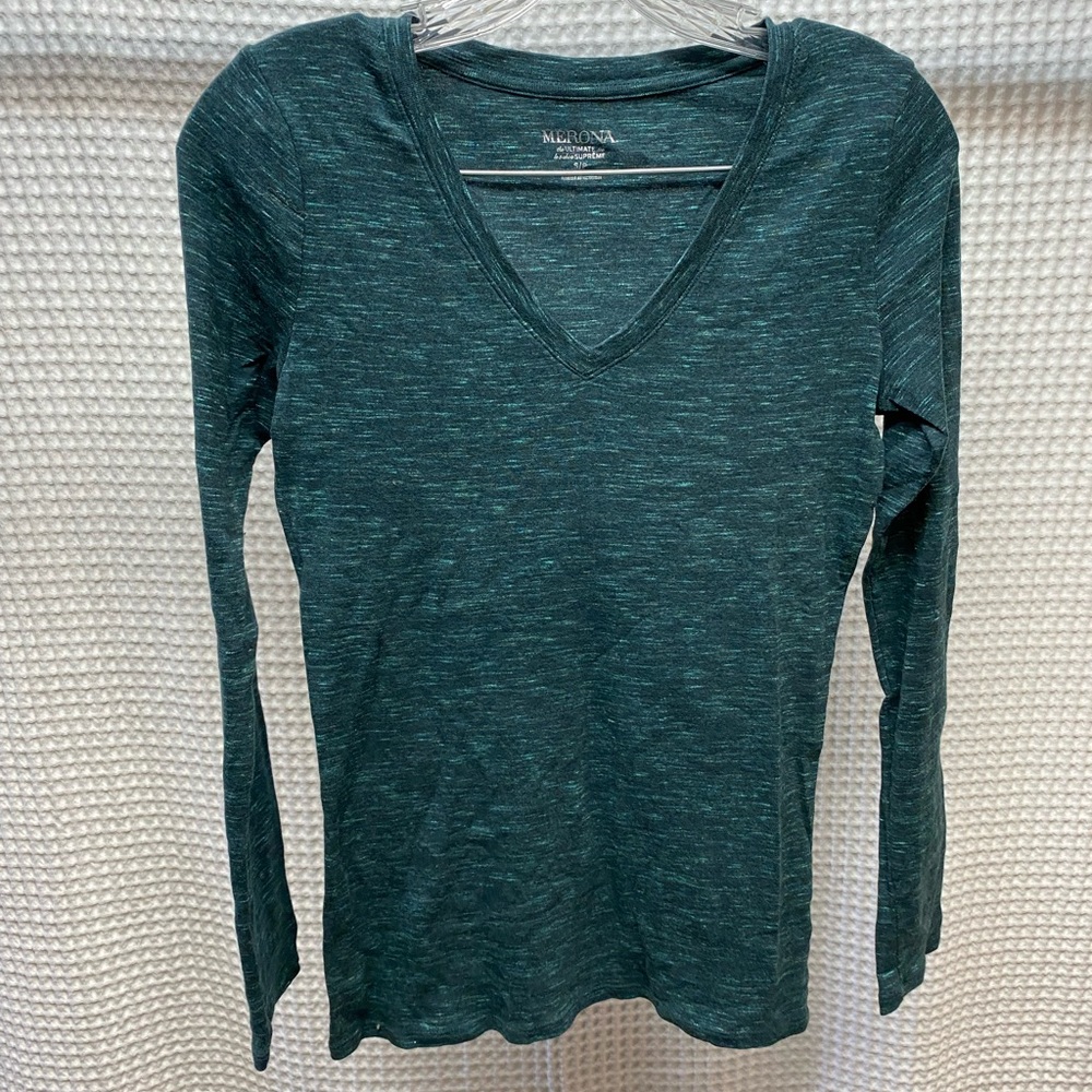 HEATHERED DEEP TEAL LONG SLEEVE SHIRT
